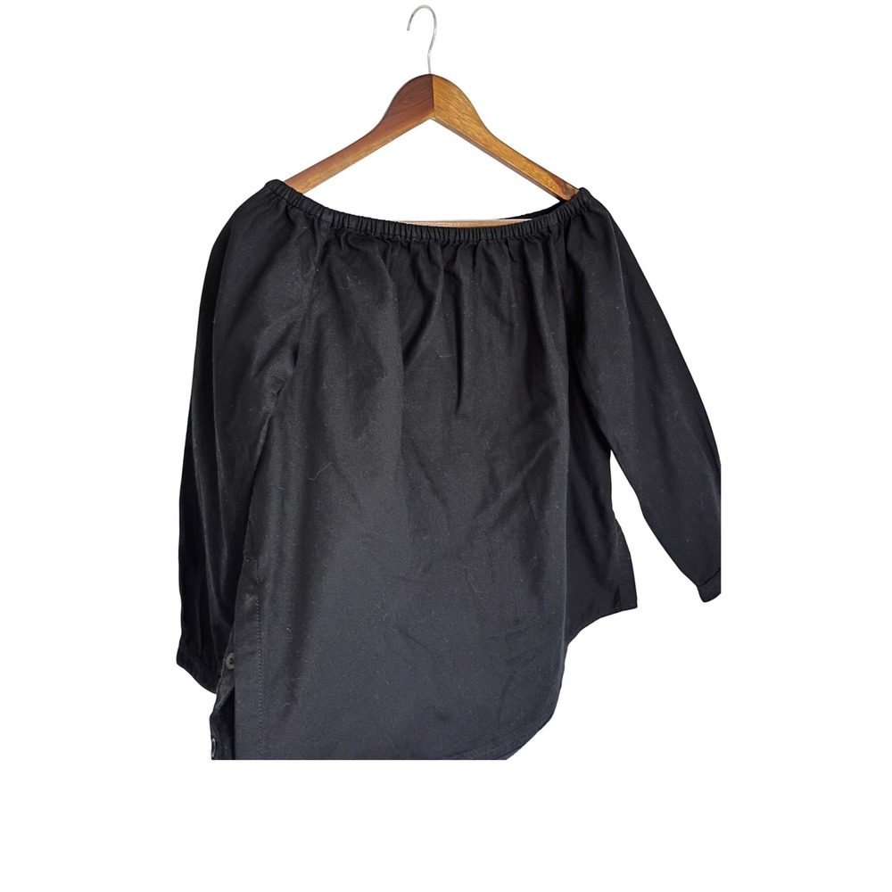 Rag & Bone Black Off Shoulder 100% Cotton Coastal Blouse Top M USA $250 Parisian